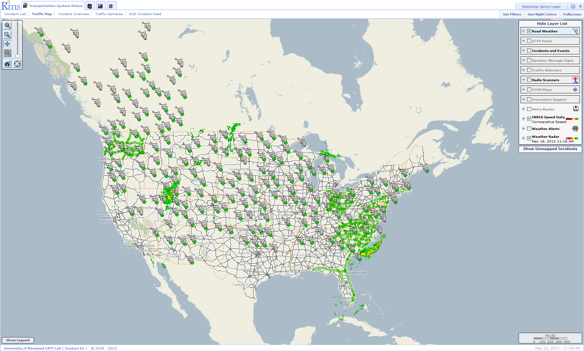 Clarus1 Figure 1: Nationwide view of Clarus RWIS stations.
